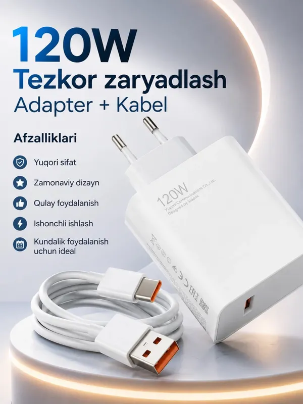 быстрая зарядка для телефона usb type a 120w 2
