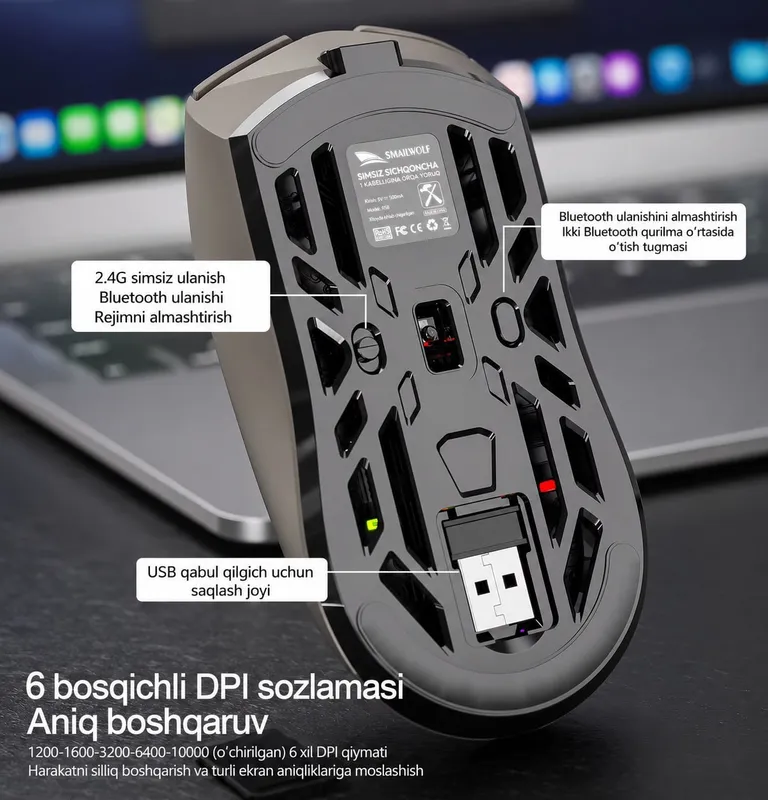 Беспроводная игровая мышь SMAILWOLF RS8 2 Беспроводная игровая мышь SMAILWOLF RS8 2