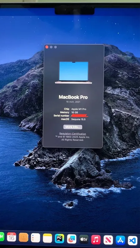 Macbook Pro M1 Pro 2021. 16-inch. 16/1 TB 6 Macbook Pro M1 Pro 2021. 16-inch. 16/1 TB 6
