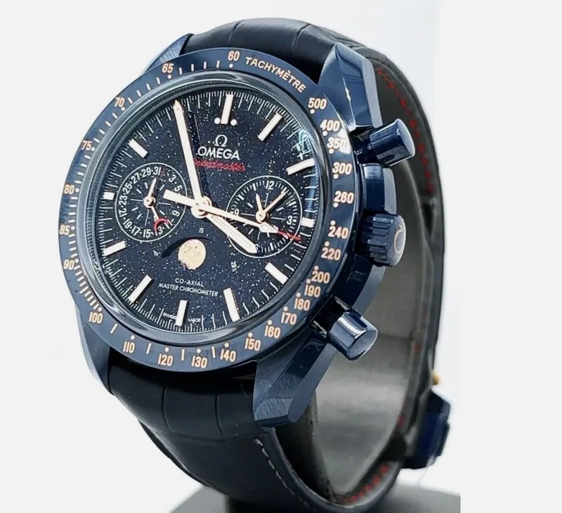Часы Omega Speedmaster Moonphase (Синяя керамика / Авантюрин)