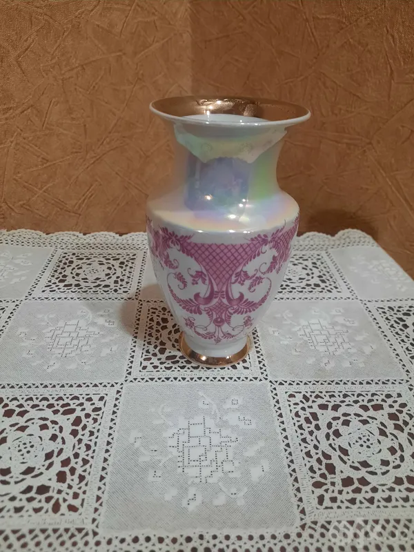 Винтажная миниатюрная фарфоровая вазочка. Коростеньский ФЗ. Золочение, 3 Винтажная миниатюрная фарфоровая вазочка. Коростеньский ФЗ. Золочение, 3