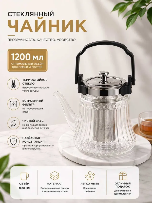 Стеклянные чайники для пикника