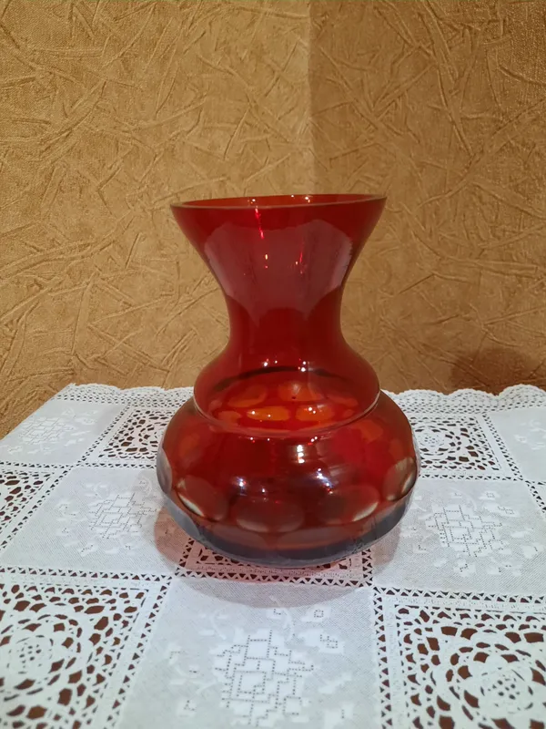 Винтажная, миниатюрная вазочка, завод "Красный гигант". Ручная выдувк