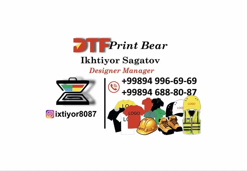Футболка.Каска.Жилет.Халат.Спецодежда.Халат с логотипом принт печать.