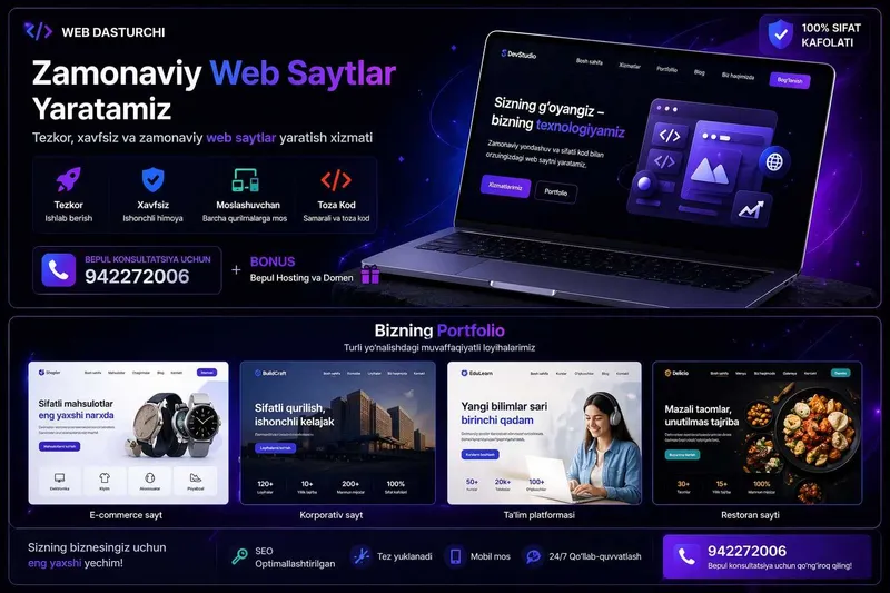 Web-sayt | Веб-сайт | Mobil ilova | Bonus > Hosting va Domen 3