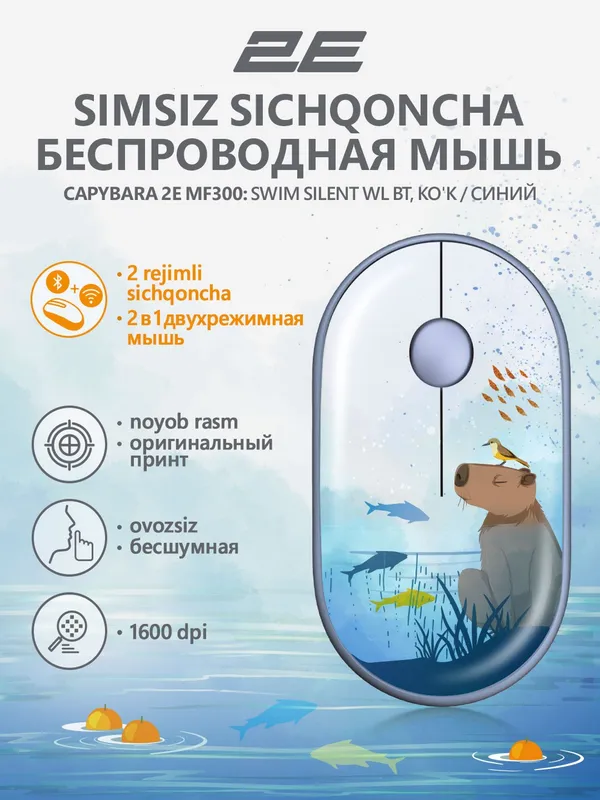 Бесшумная беспроводная мышка для компьютера и ноутбука
