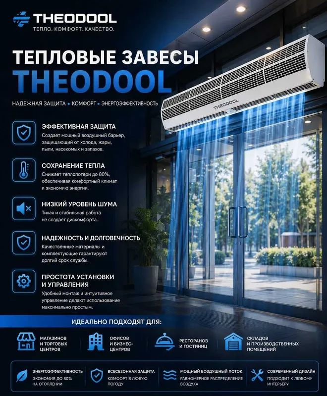 Тепловые завесы THEODOOL 380В в ассотрименте Тепловые завесы THEODOOL 380В в ассотрименте