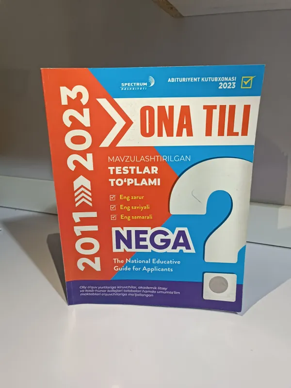 NEGA ona tili fanidan mavzulashtirilgan testlar