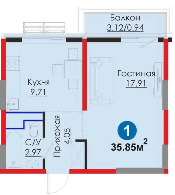 1 комнатная, Мирабадский район,ПЕРВЫЙ взнос=12 112у.е. КЛЮЧИ сразу!(S) 9
