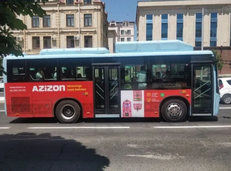 Avtobuslarda reklama/Автобусда реклама/Реклама на Автобусах.