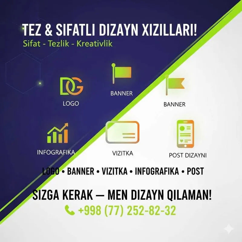 Infografika xizmati | Услуги дизайнера инфографики (Uzum, Ozon, WB)