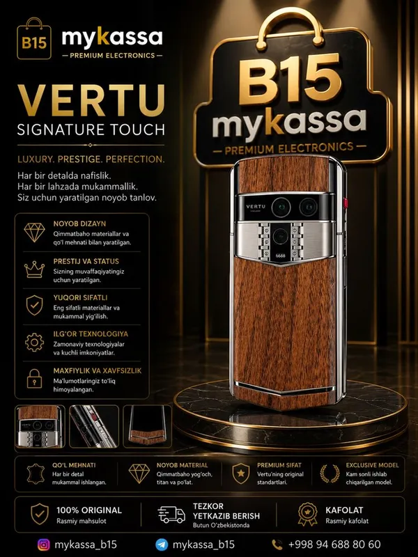 Vertu Signature Touch (yog’och korpus) • Dastavka • New Vertu Signature Touch (yog’och korpus) • Dastavka • New