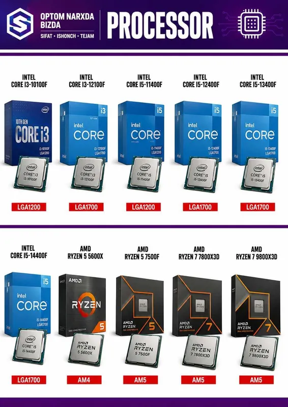 Optom Komponentlar Monitor Video Karta Protsessor GPU CPU 4 Optom Komponentlar Monitor Video Karta Protsessor GPU CPU 4