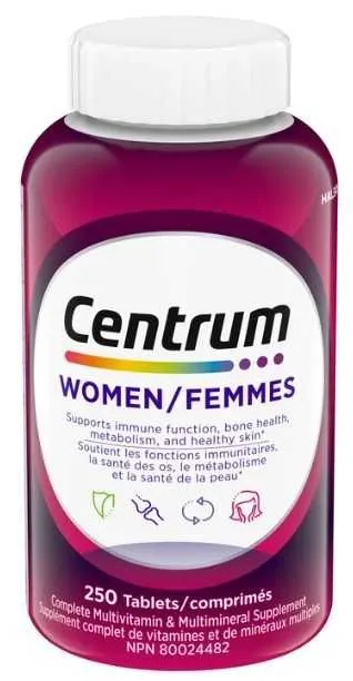 Centrum Multivitamin and Mineral Supplement for Women 250 Tablets