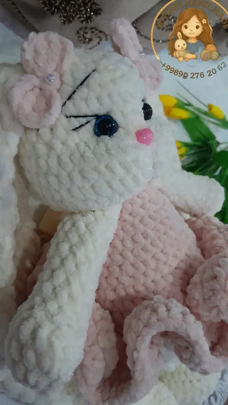 Мягкий зайчик, связанный вручную 5