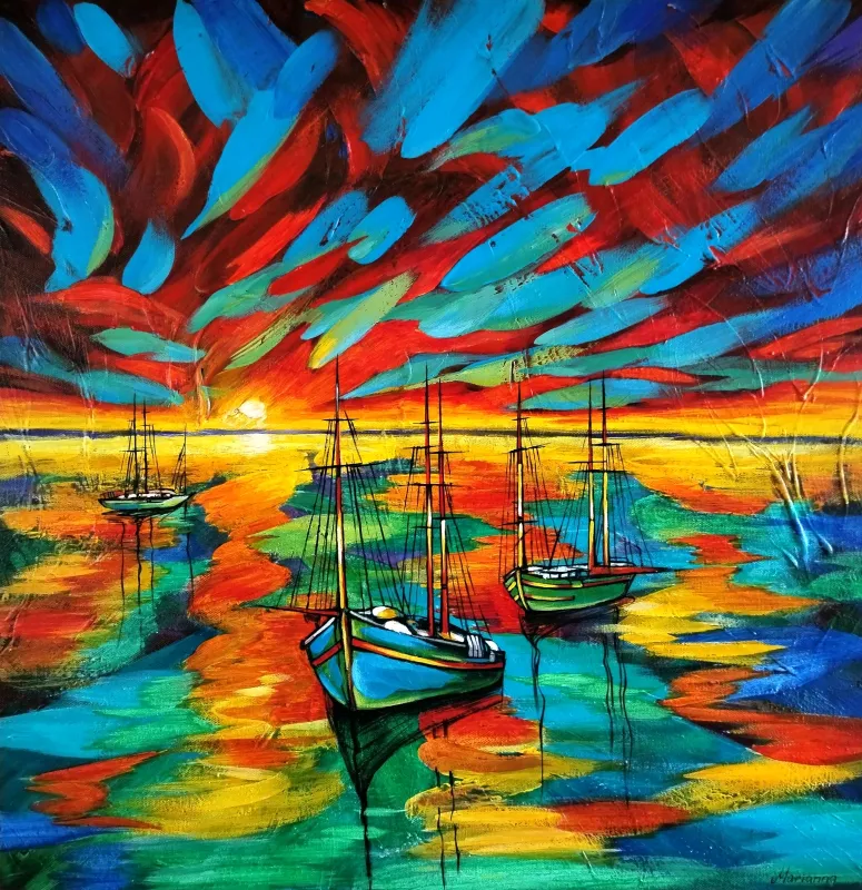 Интерьерная картина "Морской закат"