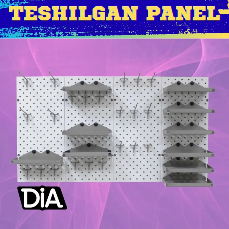 Teshilgan panel, перфопанель, do'konda ilgaklar uchun panel 1 Teshilgan panel, перфопанель, do'konda ilgaklar uchun panel 1