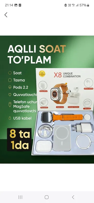 smart watch va hamma narsasi bilan 170 000 ming