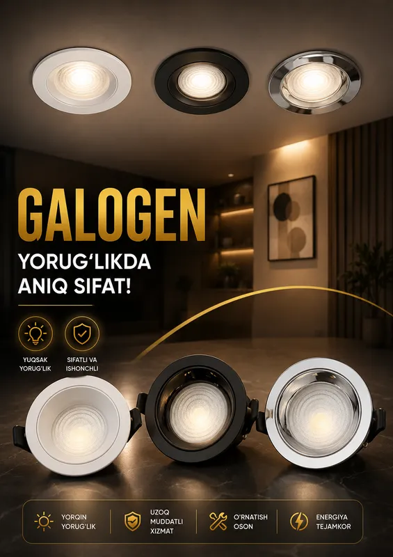 Premium toifadagi galogen lampa 1 Premium toifadagi galogen lampa 1