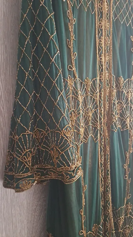 Дубайское платье Abaya, бисер, ручная работа 2
