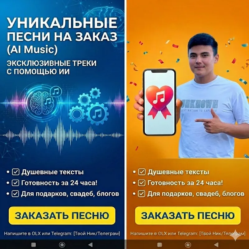 Уникальная Песня в Подарок! AI Music за 24 часа Уникальная Песня в Подарок! AI Music за 24 часа