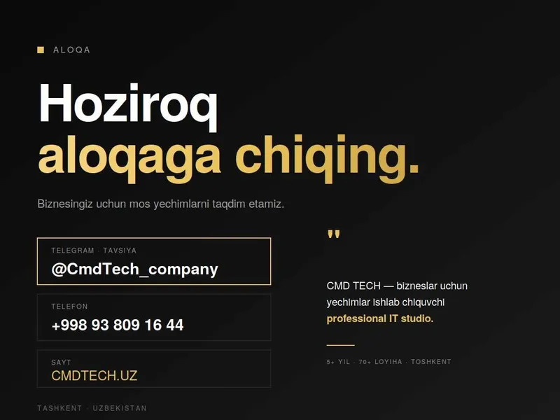 Professional veb-sayt va Telegram bot ishlab chiqish | CMD TECH — фото 5