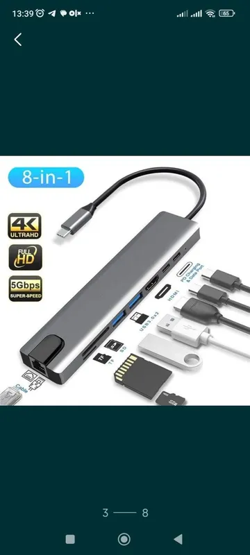 Скидка! Доставка! Type c hub hdmi ,lan,usb ,card rieder — фото 1