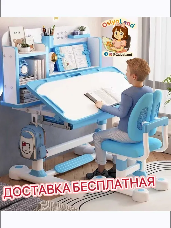 Детская парта + стул — учебный стол, для детей от 3 до 18 лет.
