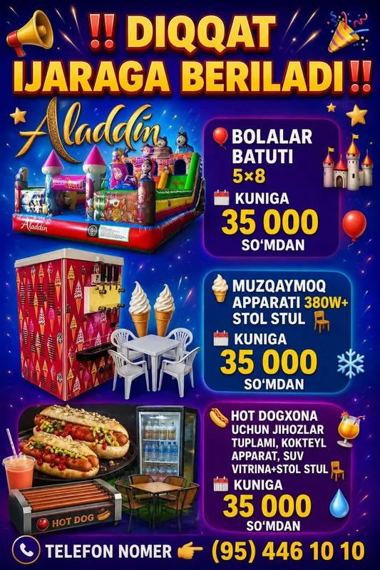 Ijara tayyor bizneslar