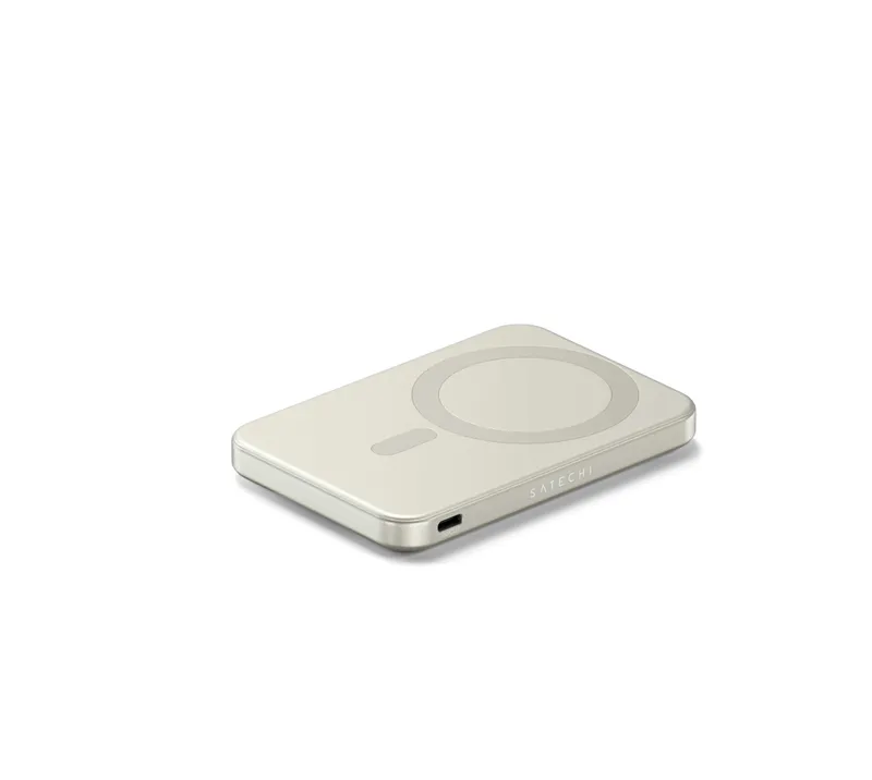 ( Повербанк с подставкой Qi2 5K Magnetic Power Bank Sand — фото 1