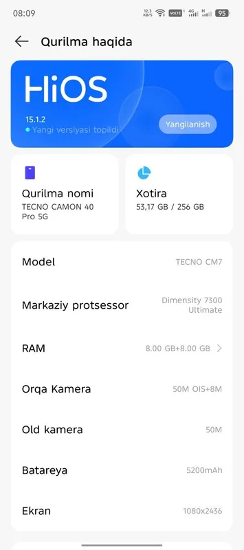 Tecno camon 40pro5g 256gb — фото 1