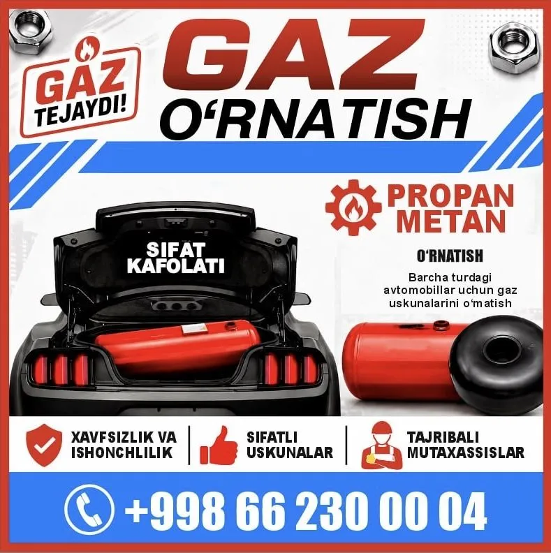 Gaz o’rnatish xizmati! Italiya uskunalari asosida GDI motor 100% gazda 1