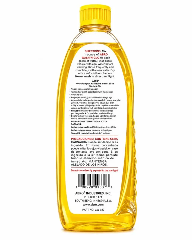 ABRO Carnauba Wash-N-Glo avtomobil shampuni — фото 1