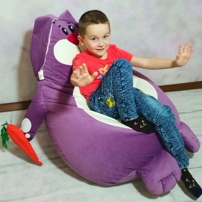 Кресло игрушка Кролик, Зайчик. Кресло мешок бин-бег бинбэг пуф beanbag — фото 1