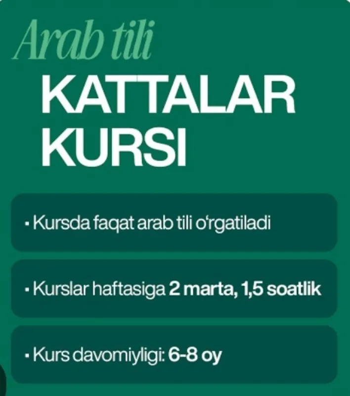 Arab tilidan onlayn va oflayn darslarga marhamat 1 Arab tilidan onlayn va oflayn darslarga marhamat 1