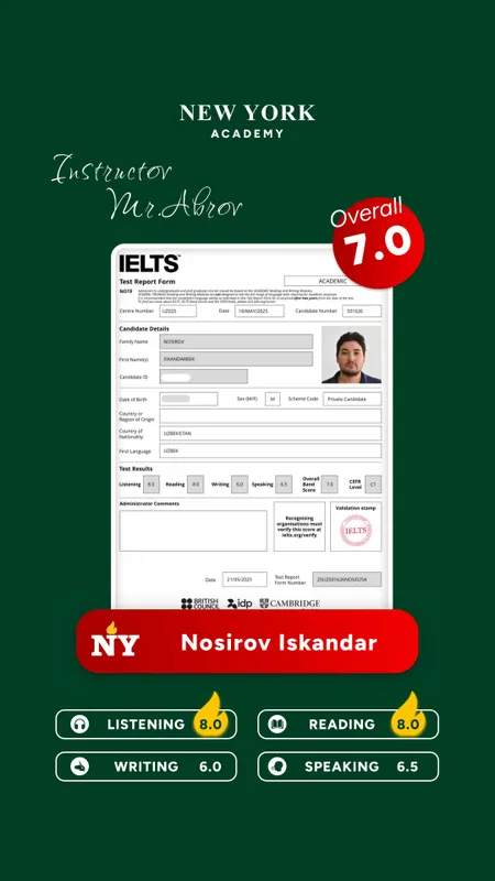 Amerikada o'qigan IELTS 8.0 ustoz | ONLINE Ingliz tili va IELTS — фото 3