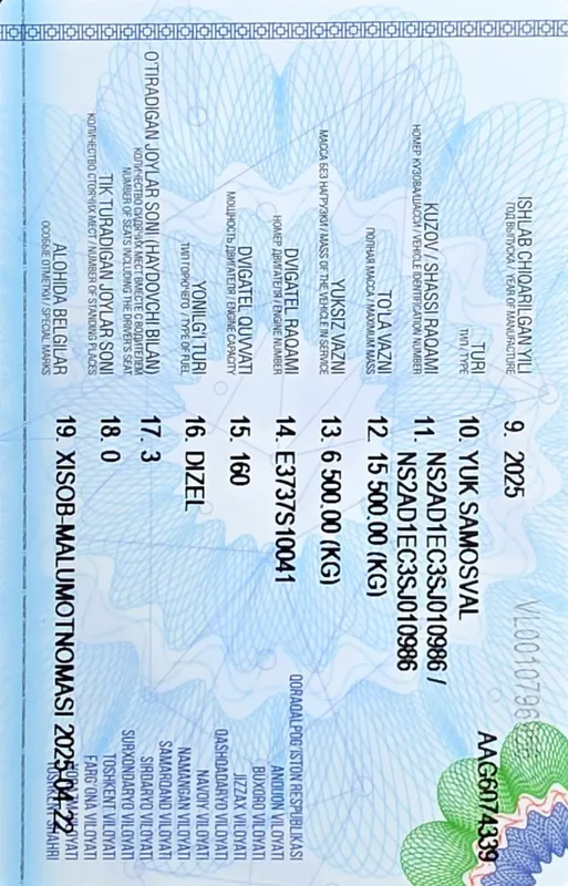 Howo 10tonnalik samasval sotiladi 2025 3