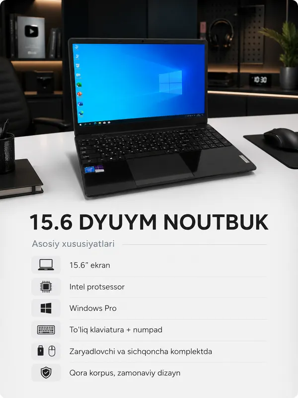 Ноутбук Lenova 15,6 дюйма Intel, Windows Pro 1