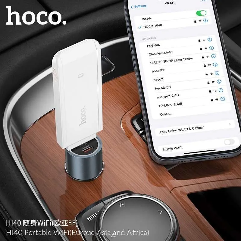 Hoco HI40 Переносной Wi-Fi 6 роутер Чипсет ZTE Micro-SIM 4G (150 Мбит) — фото 1