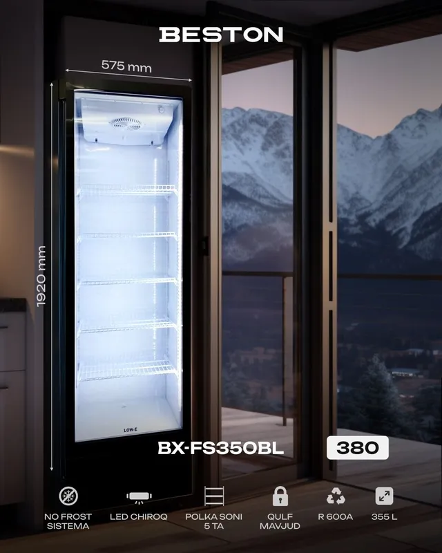 витринный холодильник Beston BX-FS350BL. Оптом/розницу+доставка