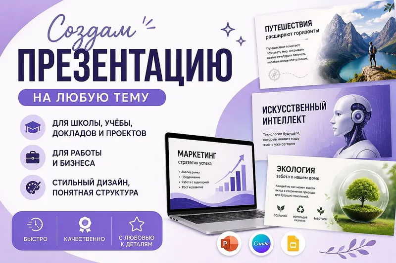 Создам для Вас уникальную презентацию.