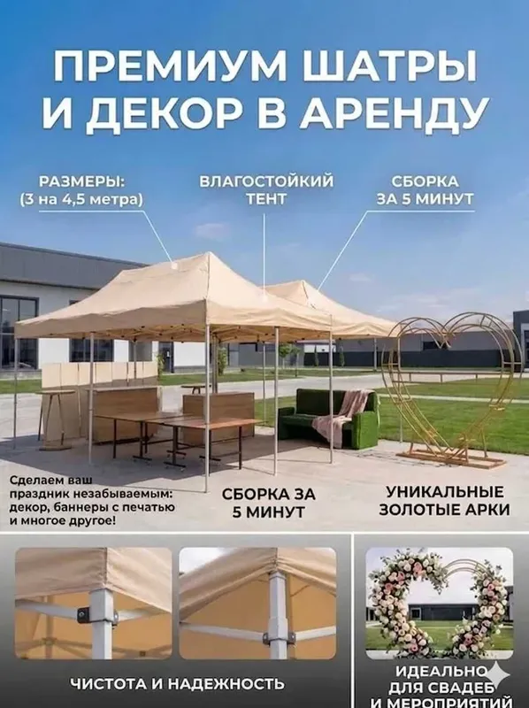 Аренда Шатра, Палатки, Навеса. белый цвет. Прокат.