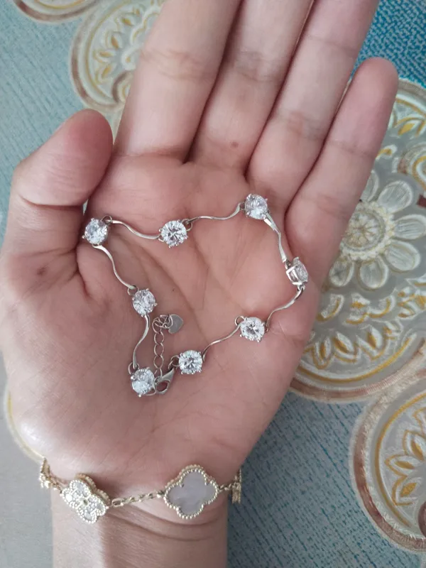 Серебряный браслет 925 пробы (SL 925), с фианитами