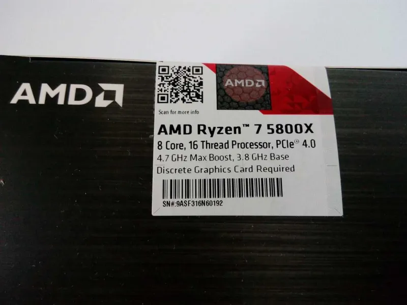 AMD Ryzen 7 5800x Новый запечатанный (BOX версия) 5 AMD Ryzen 7 5800x Новый запечатанный (BOX версия) 5