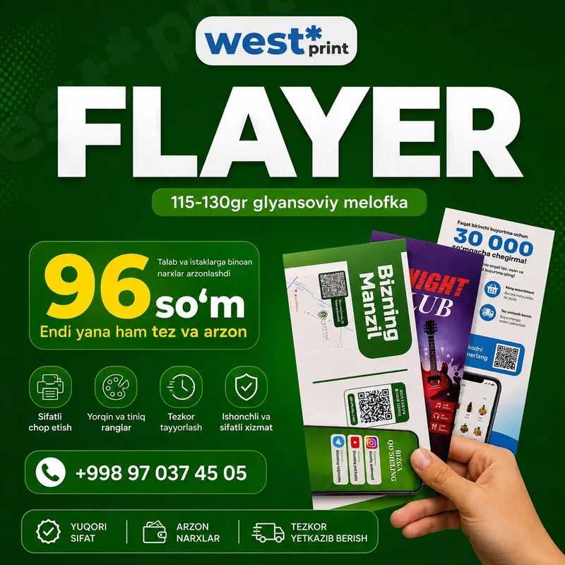 Qog'oz Paket / A5 Bloknot / Evro Flayer 3