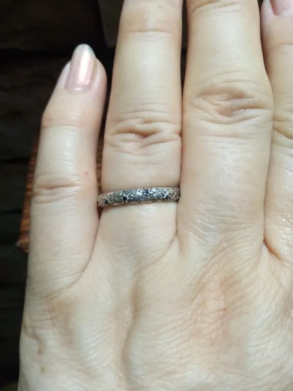 Серебрянное кольцо 925 пробы вставки маленькие сапфиры 5шт 1