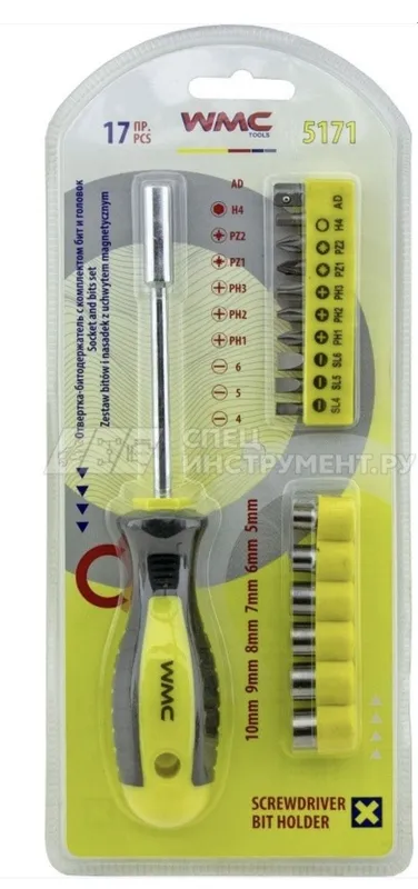 Набор отвертки-битодержателя WMC Tools WMC-5171 (17 предметов)