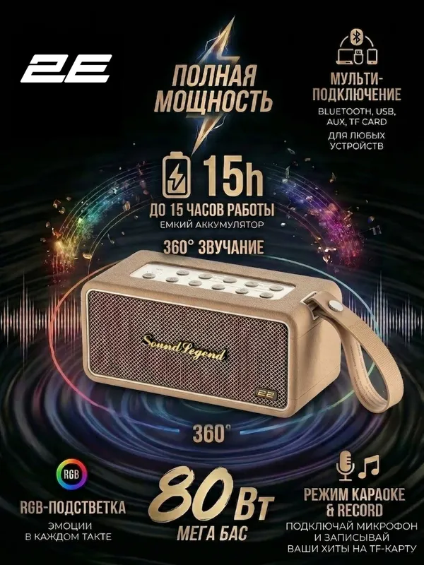 Портативная колонка 2E Sound Legend — фото 1 Портативная колонка 2E Sound Legend — фото 1