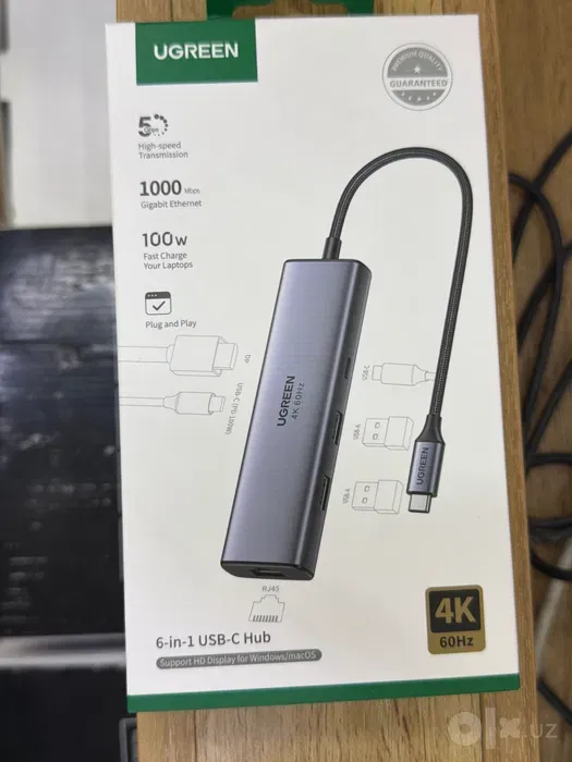 USB-C HUB Ugreen Hub 6in1 4K60 Гц 2 USB-C HUB Ugreen Hub 6in1 4K60 Гц 2