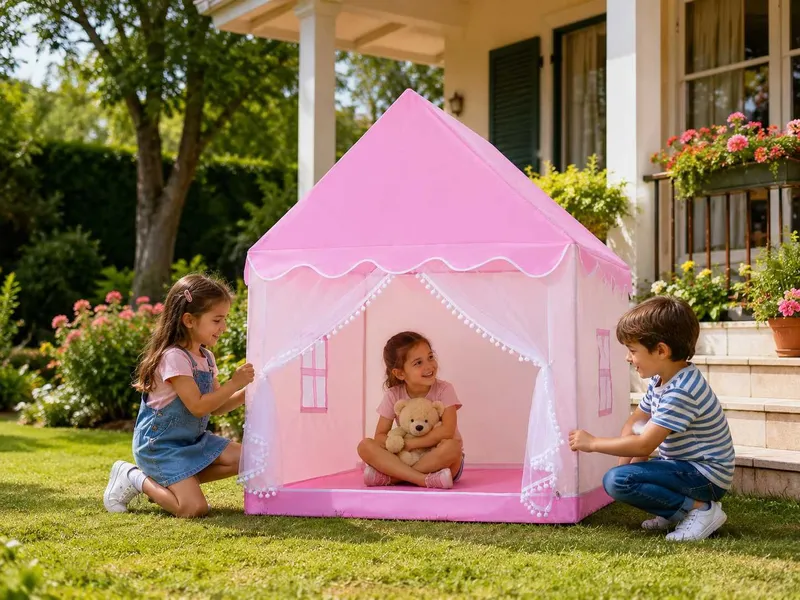 Детский игровой домик 125x100x130 розовый